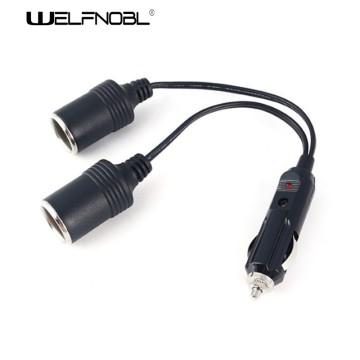 Car Cigarette Lighter 1 Male to 2 Female Splitter Charger