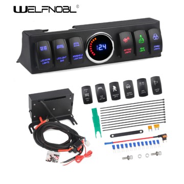 6-position car switch panel with Digital