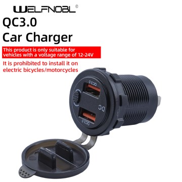 Double Car USB Port QC3.0 Charger Socket