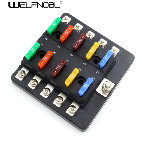 Bloc porte-fusibles automobile Welfnobl à 10 voies avec LED