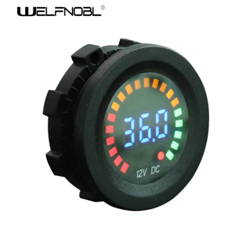 Voltmètre étanche à LED multicolores Welfnobl DS011V, type court