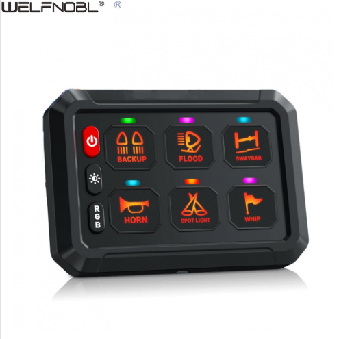 Welfnobl IB-PJ606A/B 6 Gang RGB Rocker Switch Panel