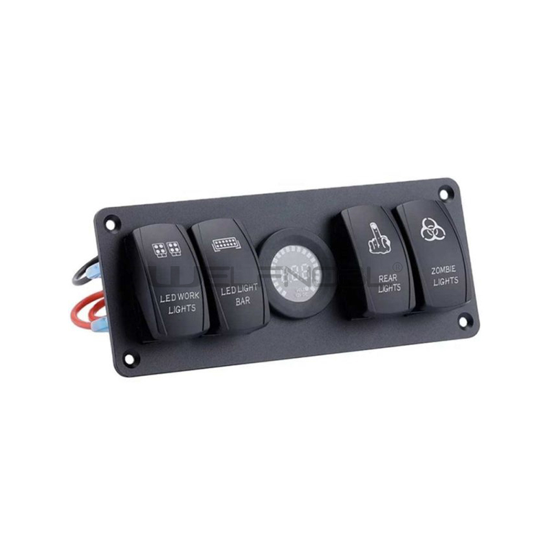 IB-P504/IB-P512 4-клавишный переключатель на судне с лазерной резкой панели и вольтметром