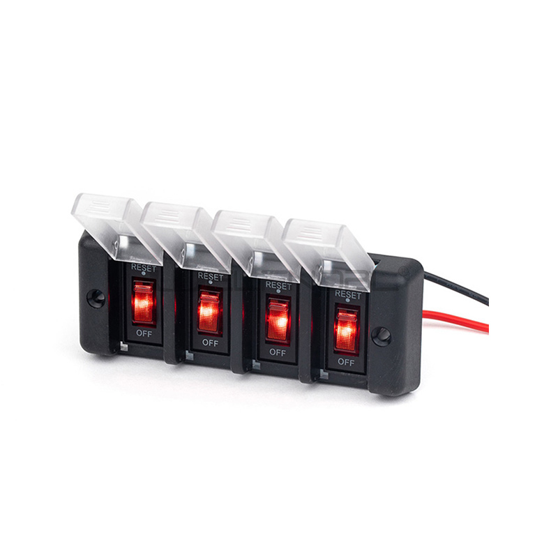 IB-P403 Red Rocker Switch Panel Circuit Breakers
