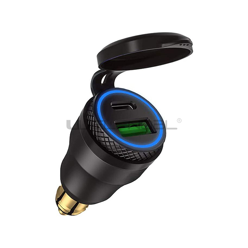 USB-A QC3.0+PD USB зарядное устройство для мотоцикла