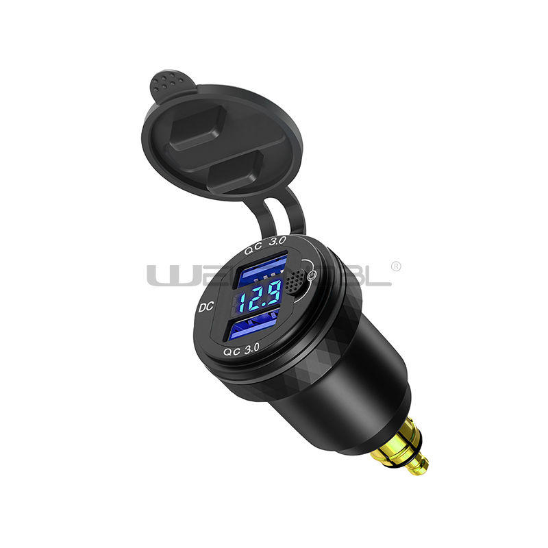 Мотоциклетный Din двойной QC3.0 USB-A зарядное устройство