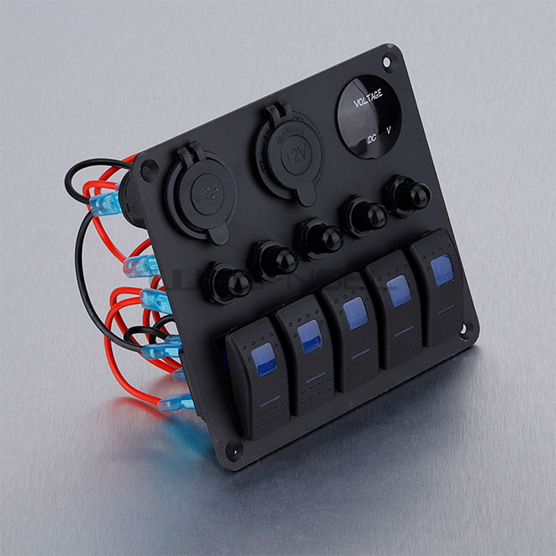 5 Gang Control Boat Rocker switch Panel