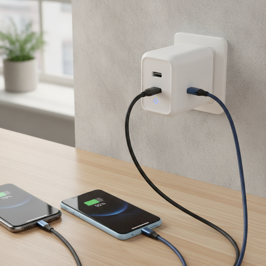 Dual Usb C Charger For Mobile Charging