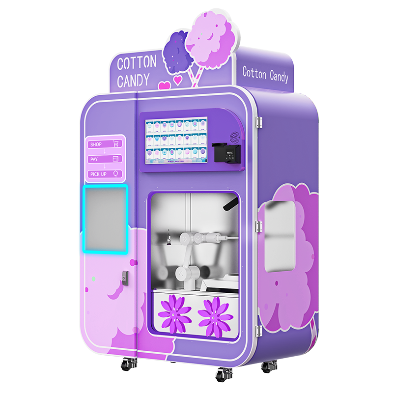 High quality automated LCD screen cotton candy vending machine