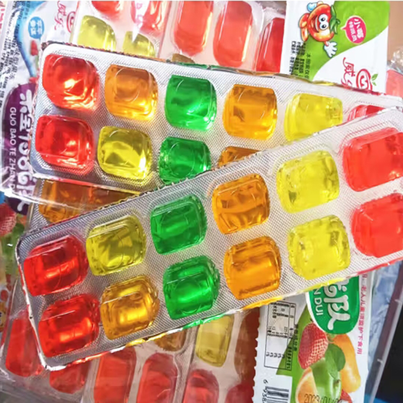 Colorful Fresh Fruit Jelly 7pcs/Stripe