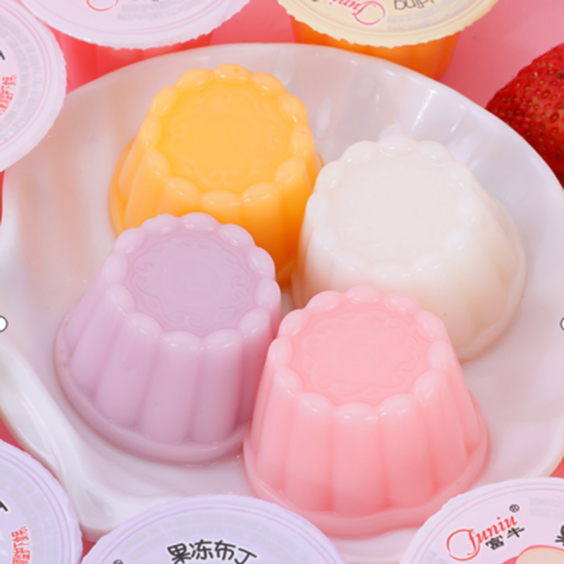 Round Cup Shape Jelly Pudding Fruit Taste (Yogurt Taste) D.4.8cm