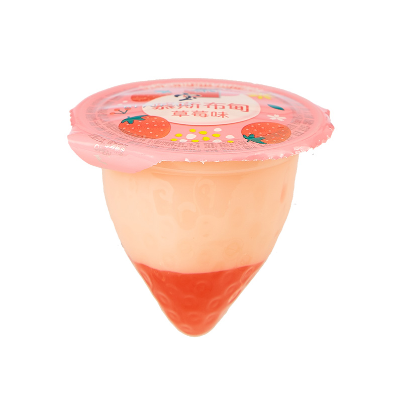 Two Layer Strawberry Mousse Pudding