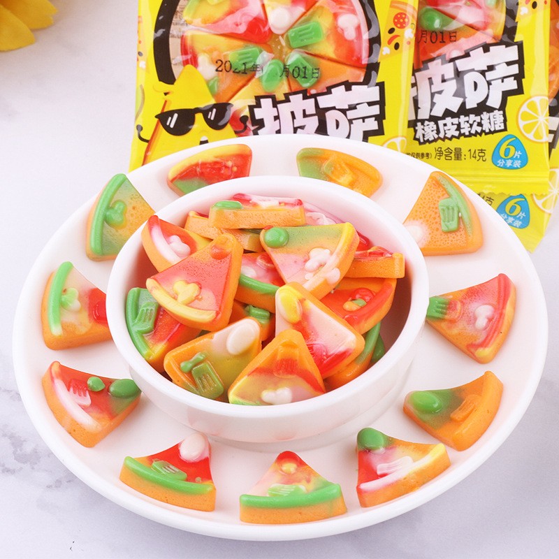 Pizza Shape Soft Candy Pizza Gumdrop Colorful Sweet Fudge