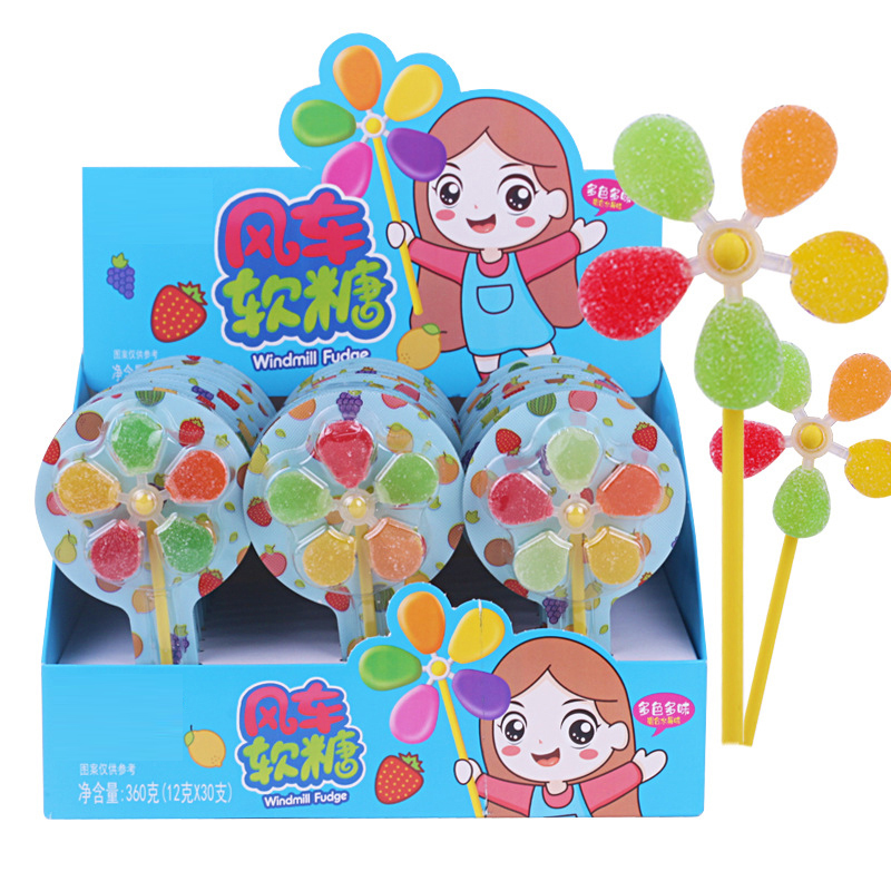 Windmill Toy Jelly Beans Colorful Gumdrop For Kids Playing
