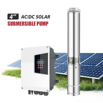 Z4PC-ADHY 4 inch AC/DC Hybrid Centrifugal Submersible Borehole Solar Pump Plastic Impeller Pump with AC/DC MPPT Controller
