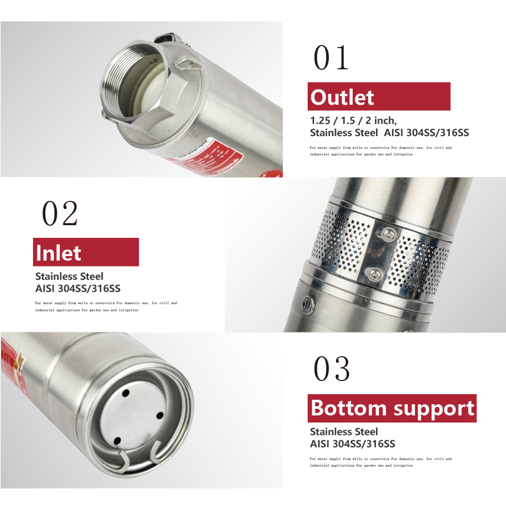 Z4PC-ADHY 4 inch AC/DC Hybrid Centrifugal Submersible Borehole Solar Pump Plastic Impeller Pump with AC/DC MPPT Controller