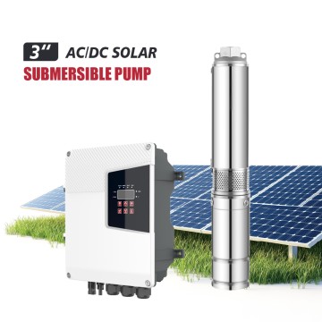 Z3PC-A/D 3 inch AC/DC Hybrid Centrifugal Submersible Borehole Solar Pump Plastic Impeller Pump with AC/DC MPPT Controller