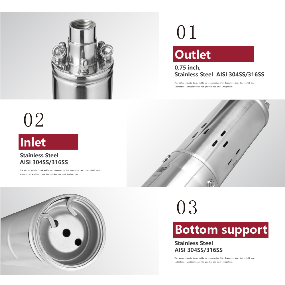 I3SS Built-in MPPT Controller 3 inch Solar-Powered Helical Rotor Submersible Borehole Pump Screw Pump