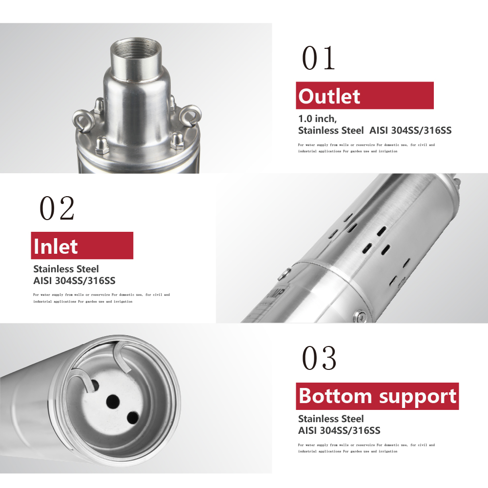 I4SS Built-in MPPT Controller 4 inch Solar-Powered Helical Rotor Submersible Borehole Pump Screw Pump