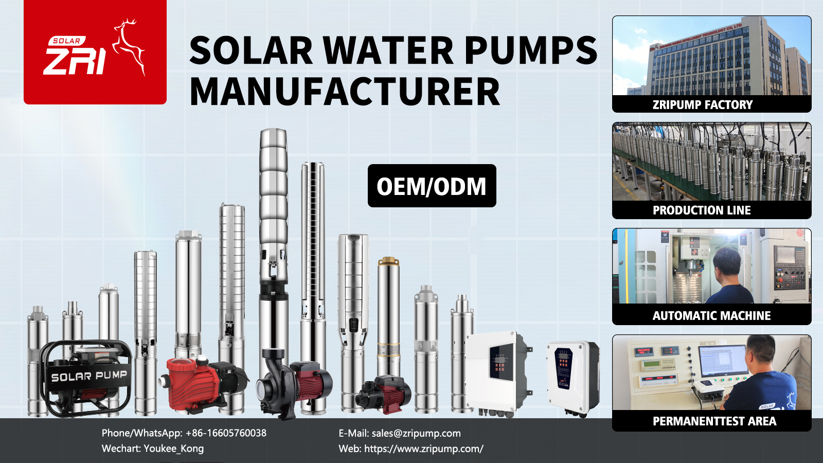 Bombas de agua solares ZRI | Fabricante de bombas solares con 28 años de experiencia