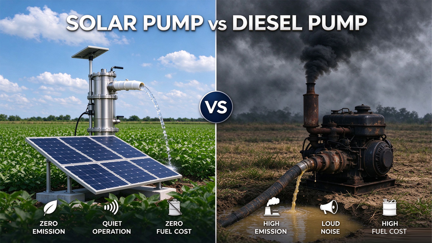 太阳能水泵 vs 柴油水泵 vs 电网供电：完整成本对比指南