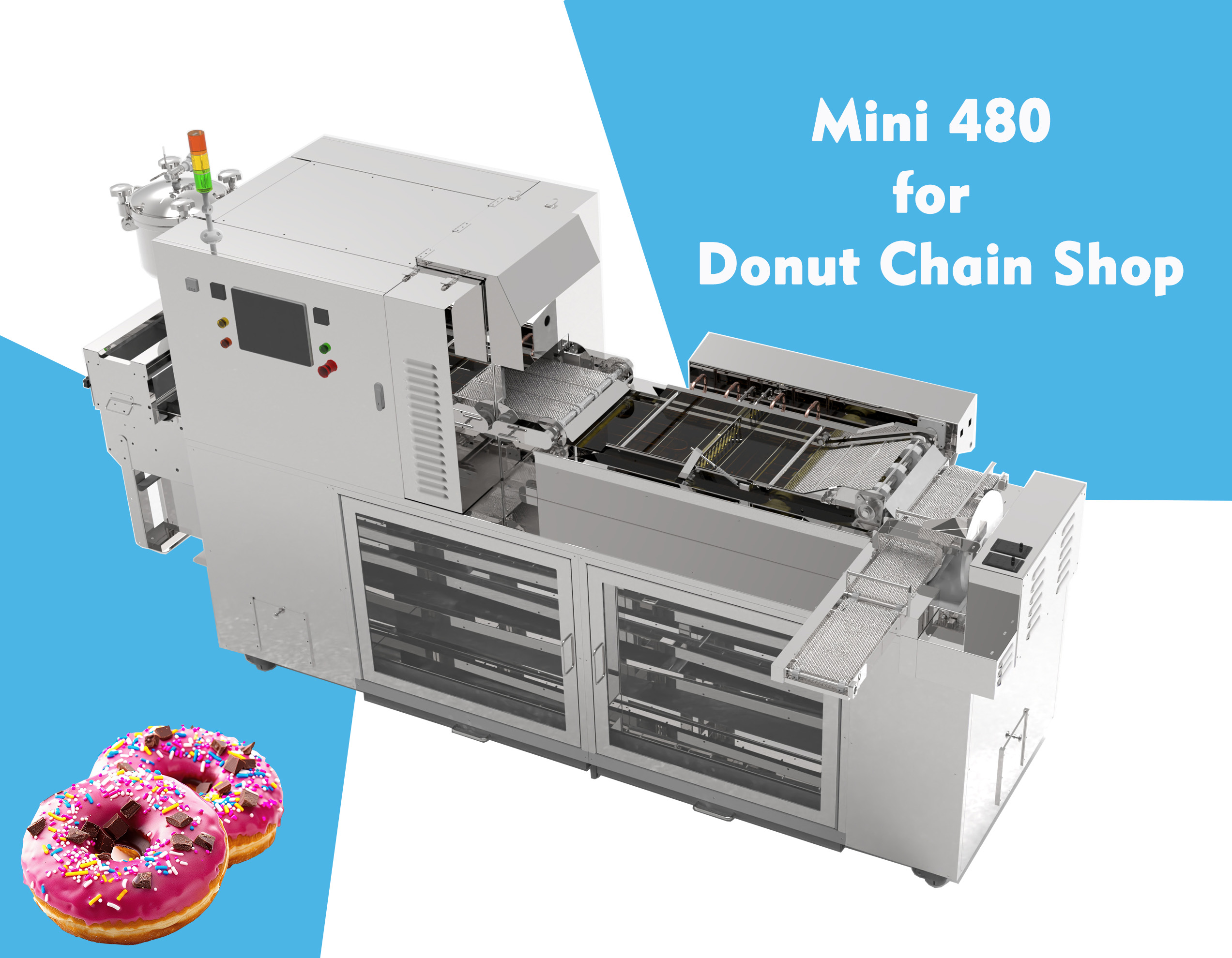 mini480: Лёгкая цалкам аўтаматызаваная вытворчая лінія, якая адкрывае новы падыход да пашырэння сеткі пончыкаў