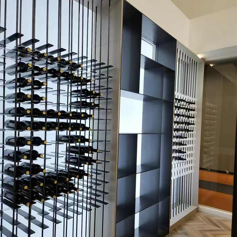 Transparent Aluminum Glass Display Case Wine Bottle Rack Store Cabinet