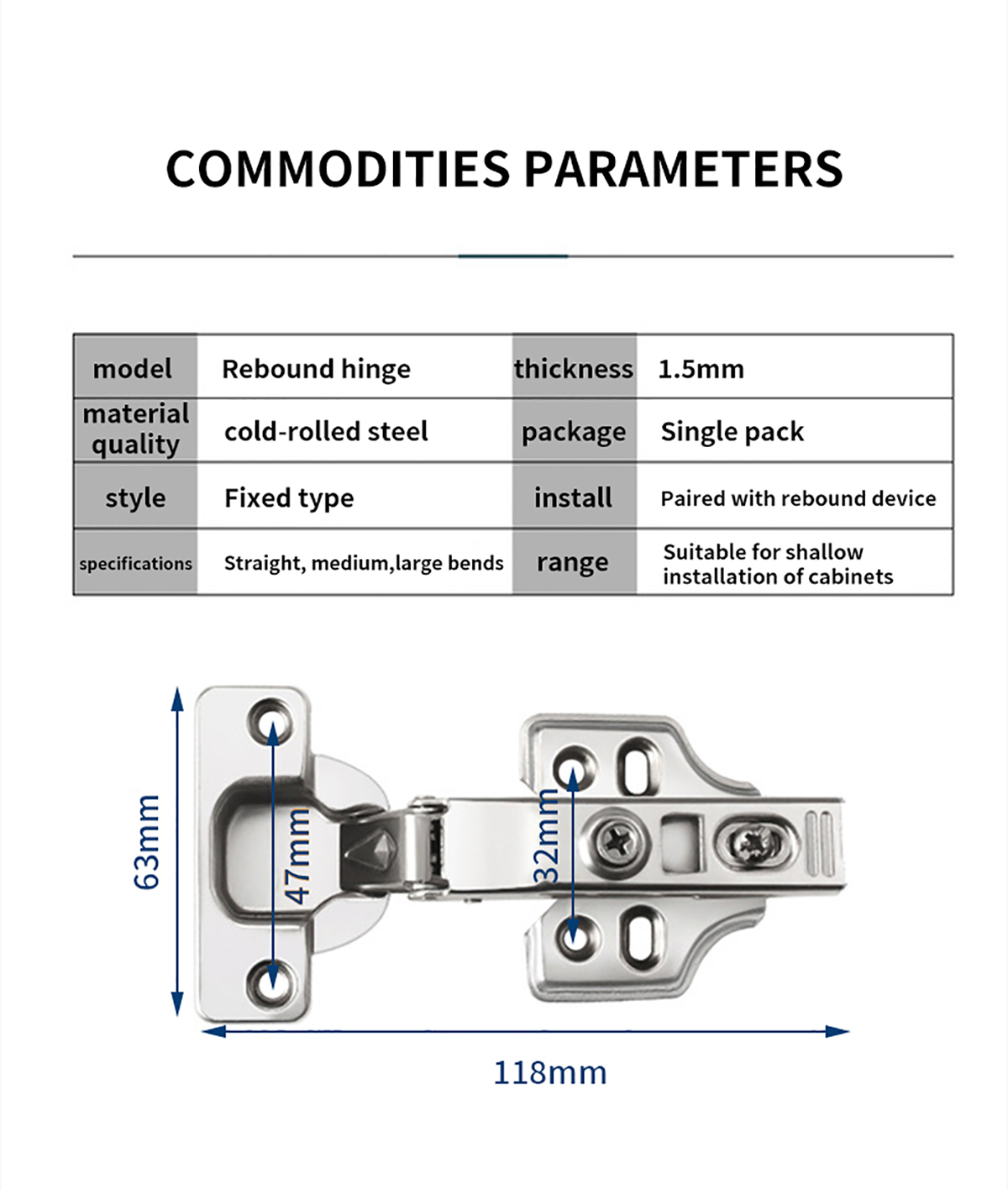 Cabinet Rebound Hinge_1339q