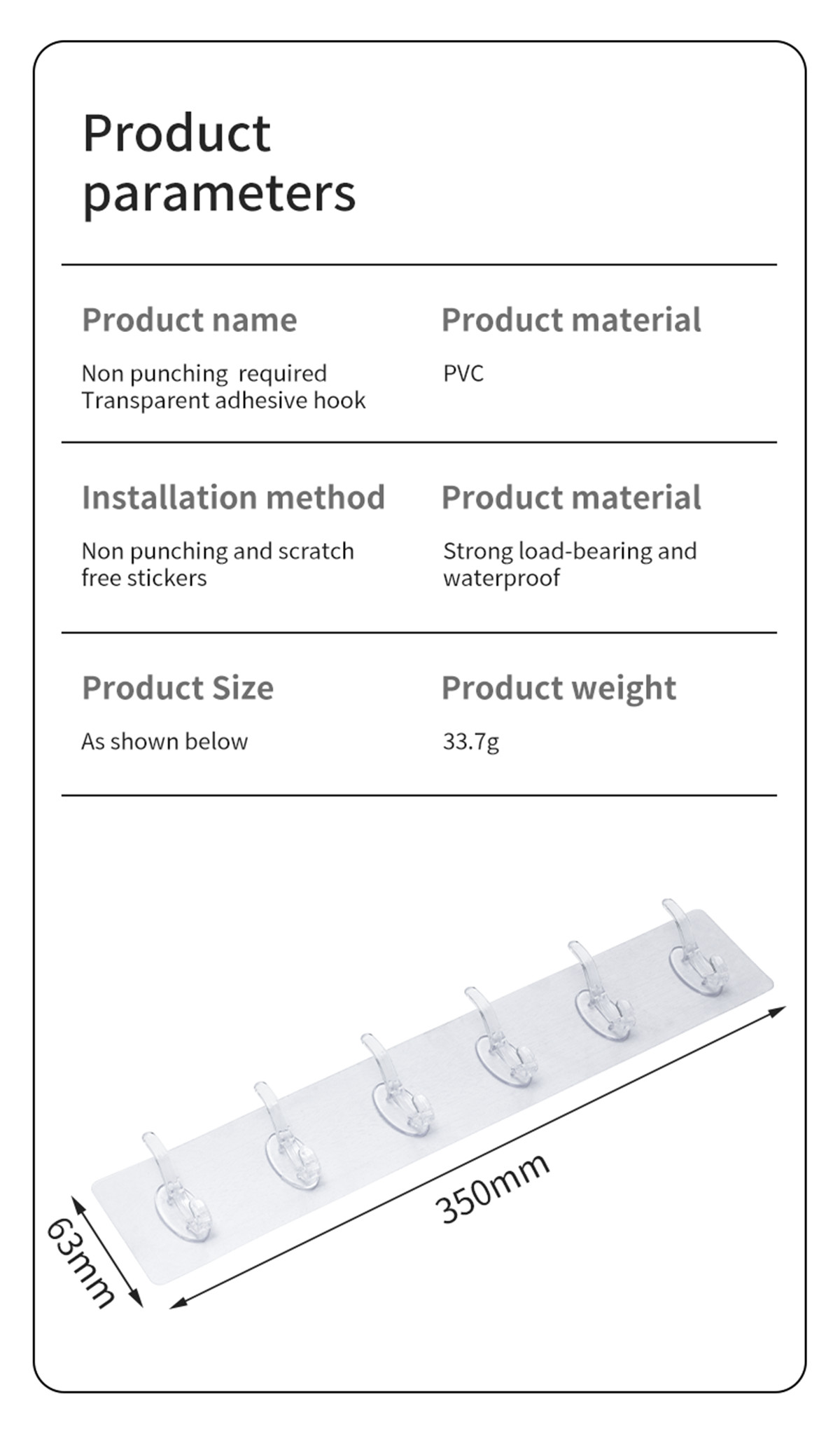 Clear Plastic Hook07hj6