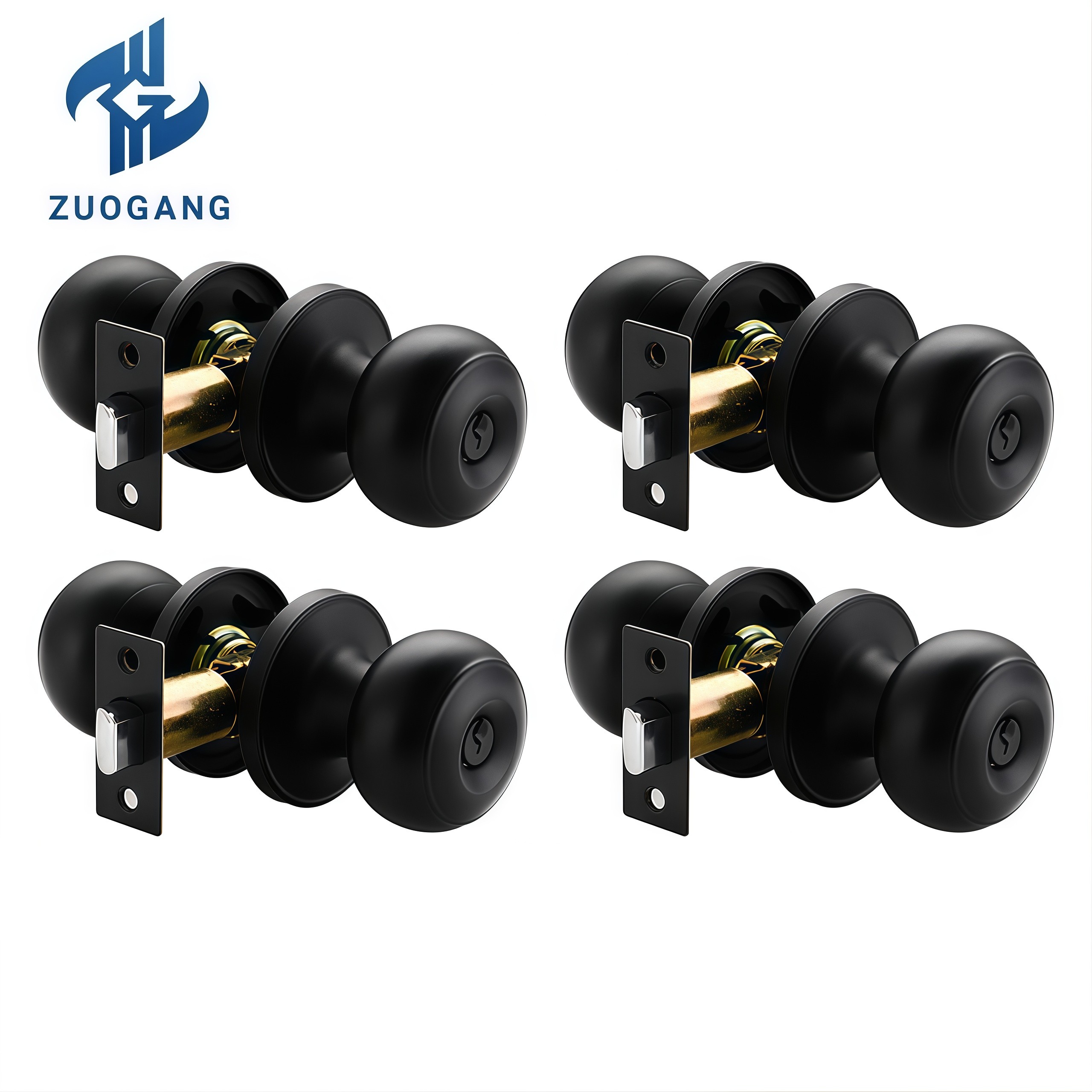 Cylindrical Round Knob Lockset with Deadbolt - Keyed Privacy