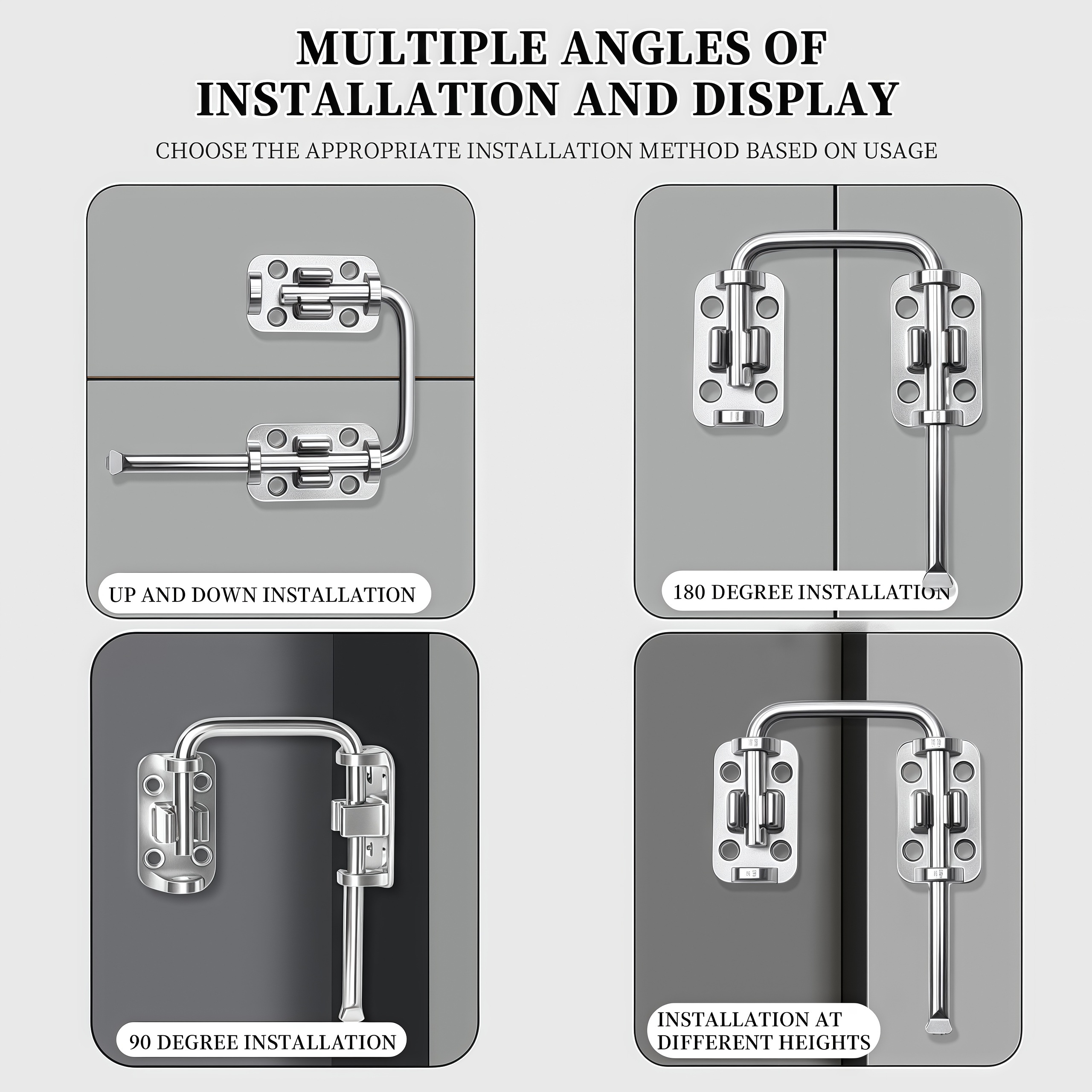 Stainless Steel 90° Push-Pull Lock - Multi-Angle Latch