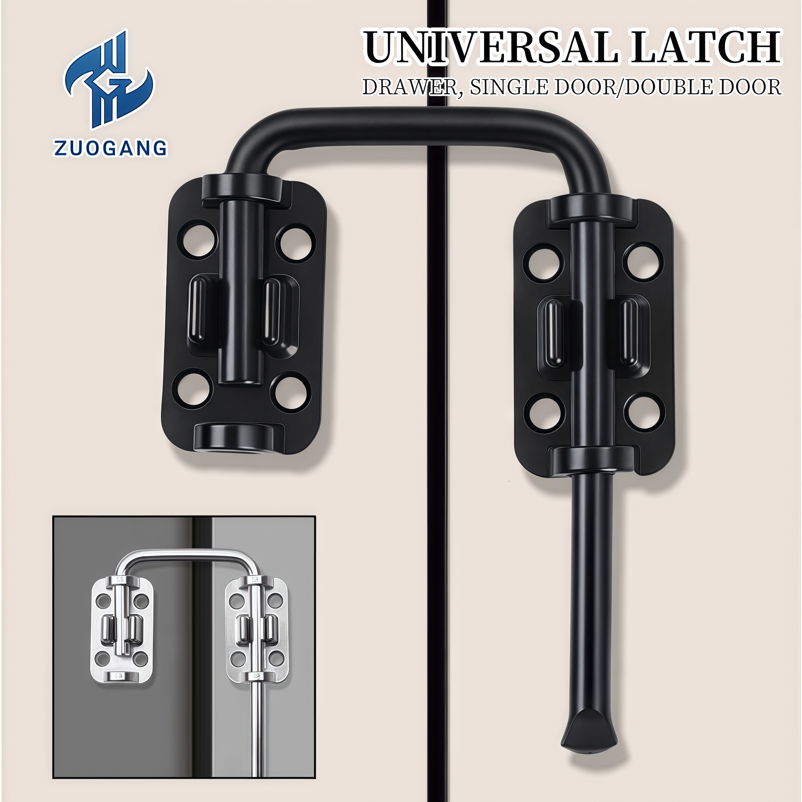 Stainless Steel 90° Push-Pull Lock - Multi-Angle Latch