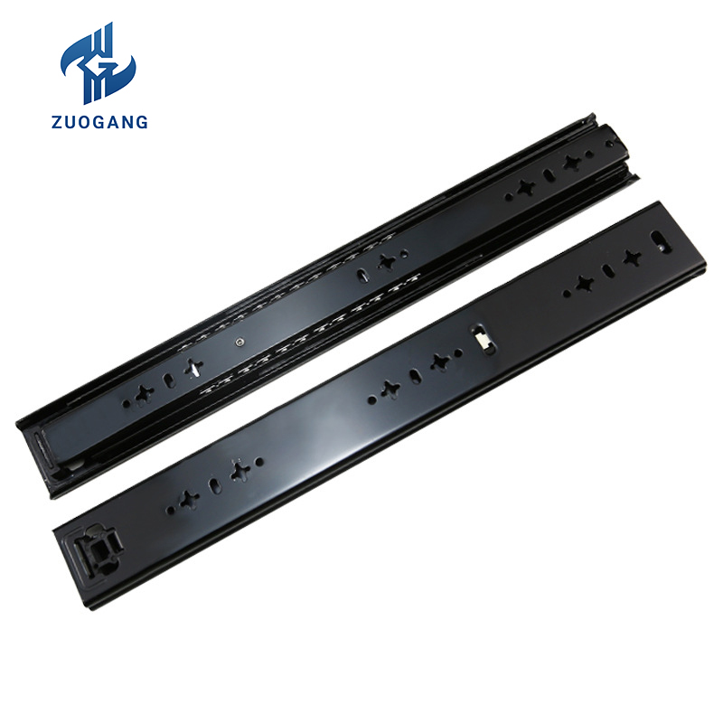 3-Drawer Soft Close Push to Open Cabinet Slide Rails - Black