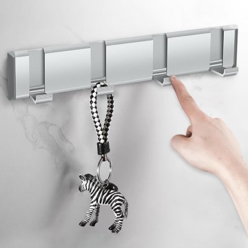 Zuogang Quality Hot Sale decorative Towel Wall Hook Black Aluminium Alloy Bathroom Coat Hooks Folding row hook