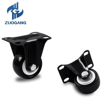 Zuo Gang PVC 1.5 2 2.5 3 4 5 inch fixed oem caster manufacturer furniture market trolley caster medical caster wheel