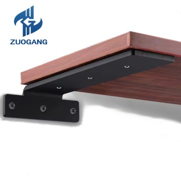 Floating Shelf Bracket 6 to 12 inches Inch Hidden Invisible Black Metal L Brackets for Shelves