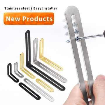 Adjustable Corner Brace Thickened Long Hole Stainless Steel For Shelves Folding Table Bracket