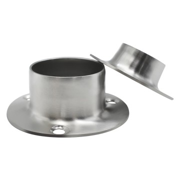 Stainless Steel Floor Round Wall Flange Curtain Rod Bracket Metal Flanged Pipe Fittings Wardrobe Tube Hardware Accessories