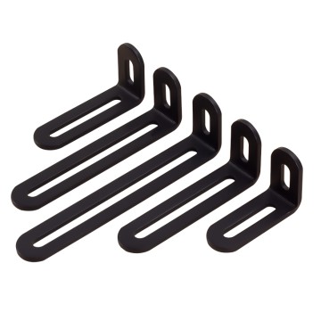 Black Adjustable L-Shape Corner Brace with Slot Metal Steel Joint Right Angle Brackets for PC case and Fixing Furniture