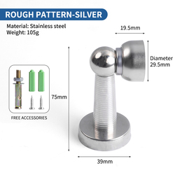 Floor Standing Magnetic Door Stopper with 3M Ad...