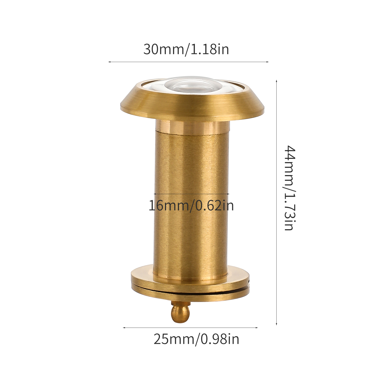 Zinc alloy 220 degree brass door mirror hidden ...