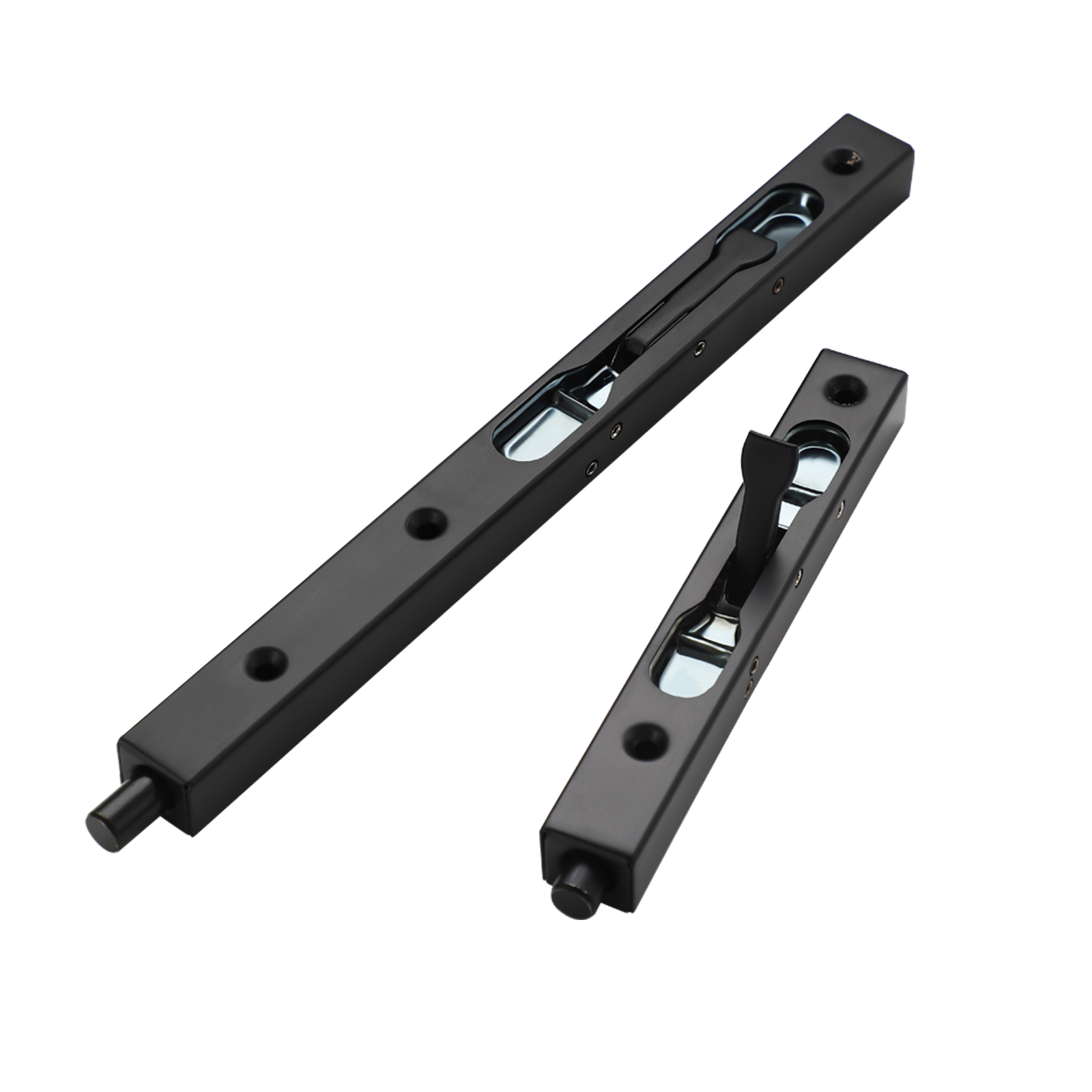 Modern Double Lever Security Door Latch - Black Sliding Bolt