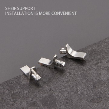 Corner Wall-Mounted Metal Shelf Brackets for Glass Support