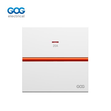 Ultra-thin skin feel GOG PC wall switch 20A double pole with neon 2...
