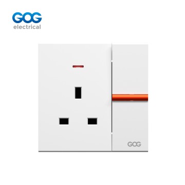 Ultra-thin skin feel GOG PC wall switched socket 13A 1 gang  with n...
