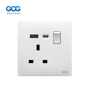 SLIM SWITCH SOCKET PC wall socket German Europe socket 16A 250V C81468 White/gold/gray/black