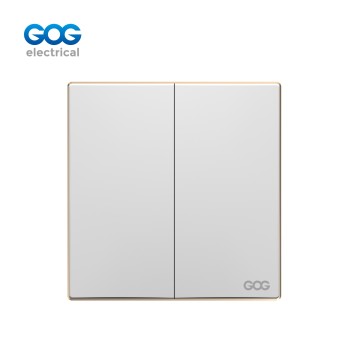 SLIM SWITCH SOCKET PC GLASS wall switch 2 gang 10A/16A 250V C91303/...