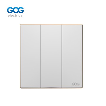 SLIM SWITCH SOCKET PC GLASS wall switch C91305/C91306 3 gang 10A/16...