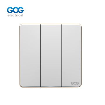 SLIM SWITCH SOCKET PC GLASS wall switch 3 gang 10A/16A 250V C92305/C92306 White/gold/gray/black