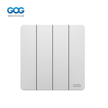 SLIM SWITCH SOCKET PC GLASS wall switch 4 gang C82307/C82308 10A/16A 250V White/gold/gray/black